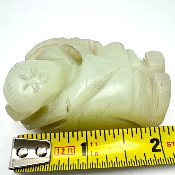 Jade Carved Chinese Diety Figurine Rustic Stone Antique 19 c - Picture 2 of 10